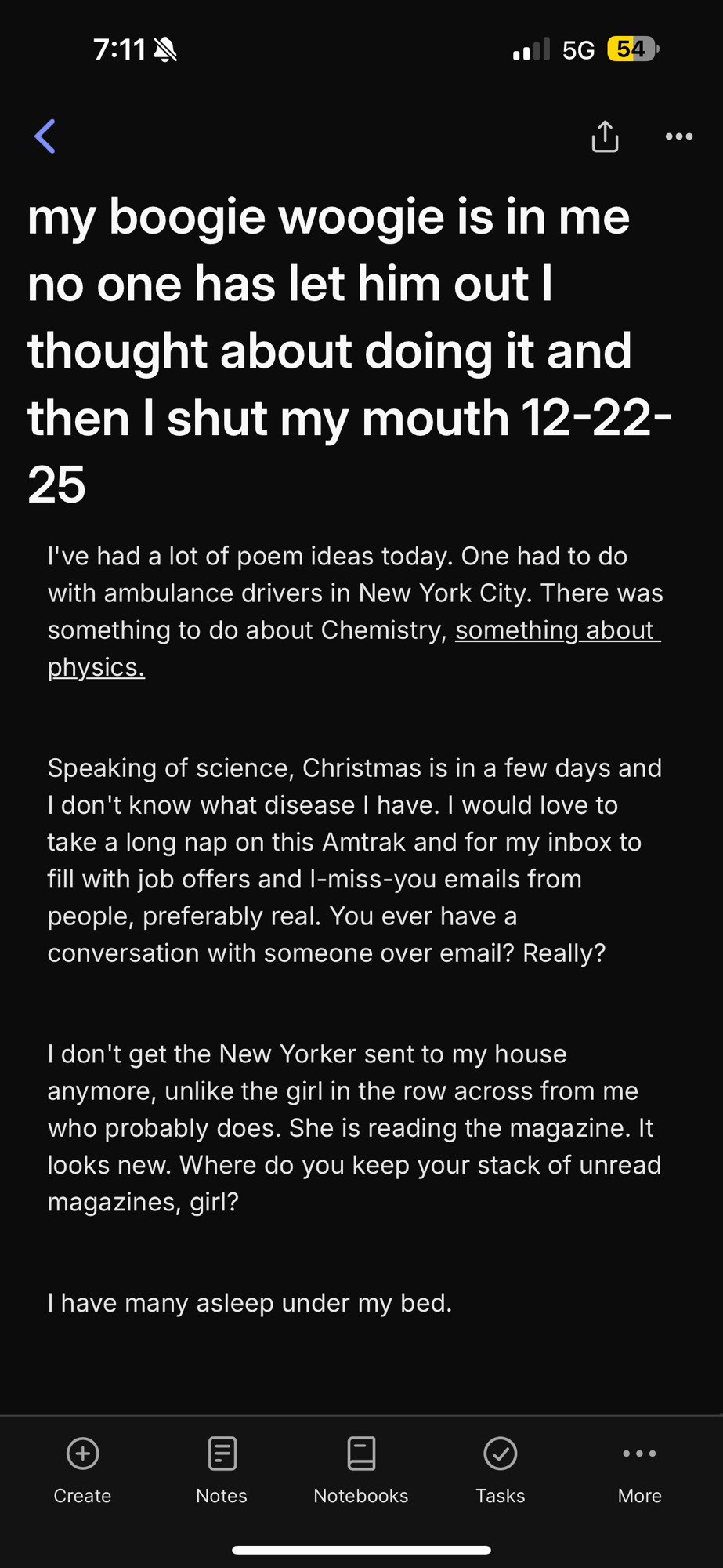 my boogie woogie is in me no one has let him out I thought about doing it and then I shut my&nbsp;mouth